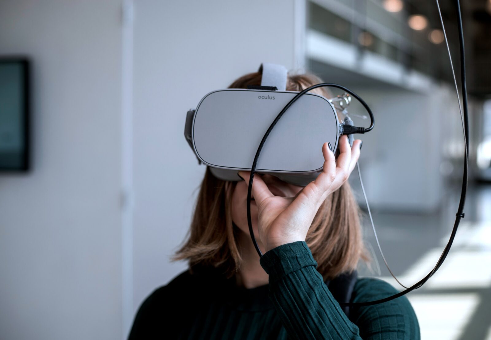 person wearing a VR headset